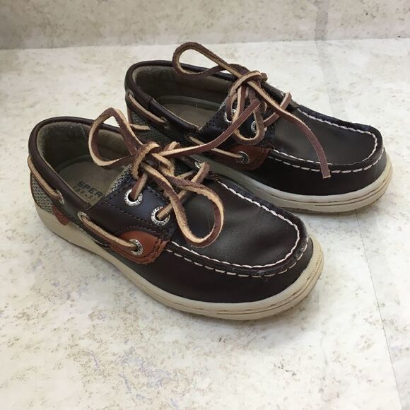 SPERRY TOPSIDER BLUEFISH BOAT SHOES IN CHOCOLATE‎ - Picture 1 of 10